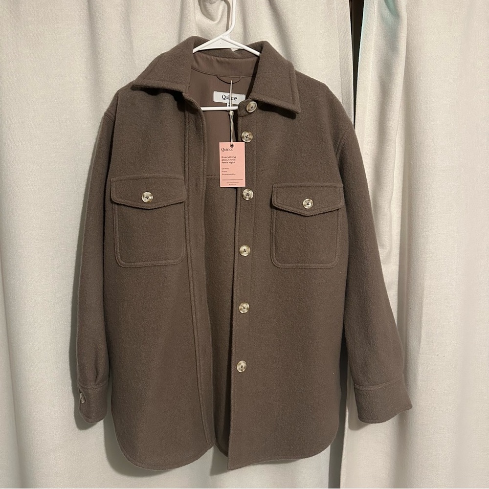 Quince Brown Lightweight Shirt Jacket Relaxed Fit